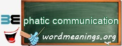 WordMeaning blackboard for phatic communication